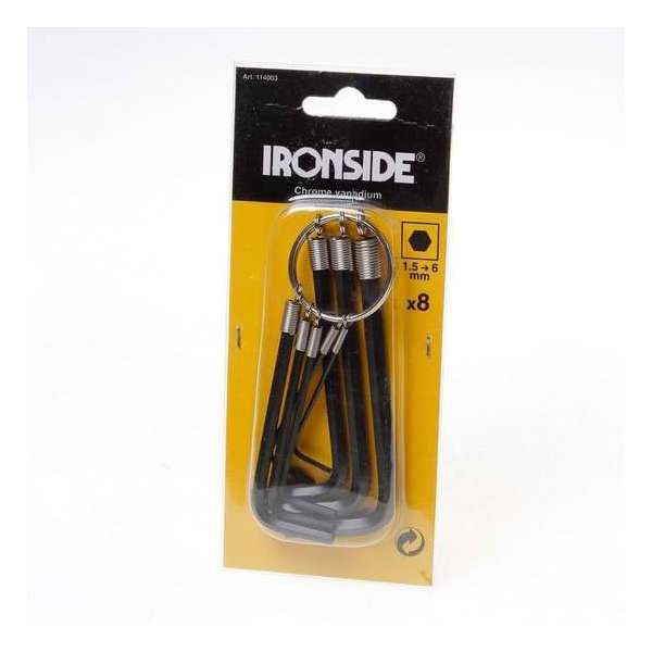 Ironside Inbussleutelset 186 1.5-6mm met ring  8-delig