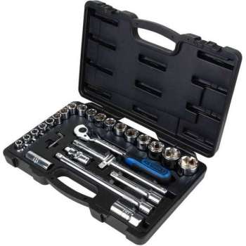 KS Tools CHROMEplus ratelsleutel-. doppen- en bit set 28-dlg 918.0728