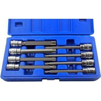 Torx doppenset lang 110 mm 3/8" 8-delig