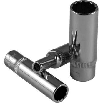 JBM Tools | 12-KANT LANGE DOP 11 MM (50MML) MET EEN VERDIEPING 1/4 " - VERCHROOMD