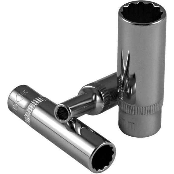 JBM Tools | 12-KANT LANGE DOP 11 MM (50MML) MET EEN VERDIEPING 1/4 " - VERCHROOMD