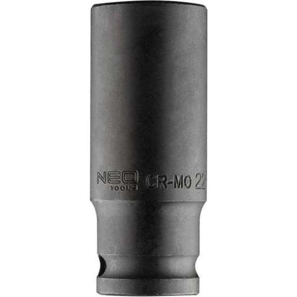 Neo Tools Krachtdop 22mm 1/2 Aansluiting Lang CrMo Staal 83mm Hoog DIN 3129 TUV M+T