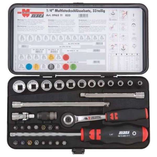 WURTH 1/4 INCH MULTIDOPSLEUTEL ASSORTIMENT - MULTIDOPPENSET 1/4