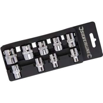 "Silverline 9-delige imperale doppen set met 3/8" aandrijving 1/4" - 3/4""