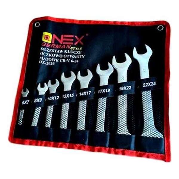 Onex Steeksleutelset 8-delig 6-24mm - Chroom Vanadium Staal