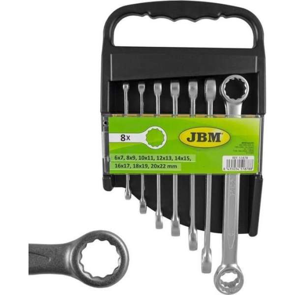 JBM Tools | SET VAN 12-KANTE VLAKKE RING-SLEUTELS