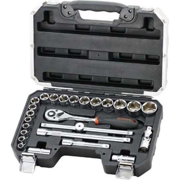 Fixman professionele 25 delige doppenset 1/2 " in trendy koffer B4025