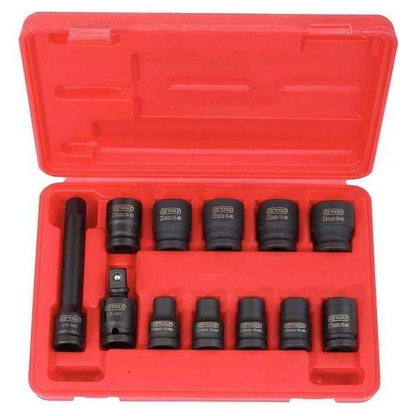 KS Tools Zeskants slagdoppen set kort 1/2'' 12-delig 515.0112