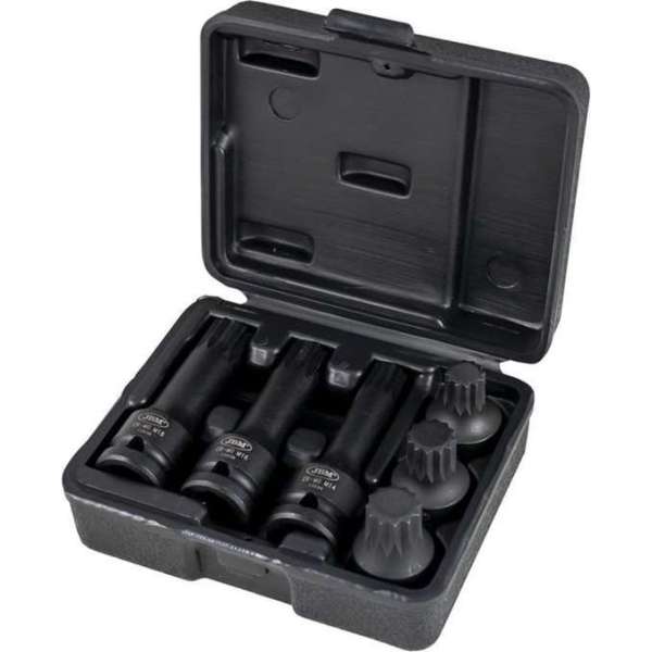 JBM Tools | Slag xzn dop 1/2" + set van bits. 6-delig