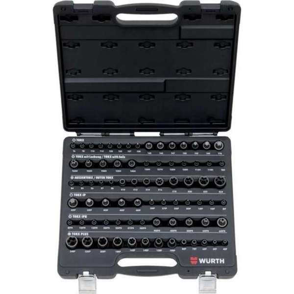 Assortiment TX dopsleutels 1/4+3/8+1/2 inch,77-dlg