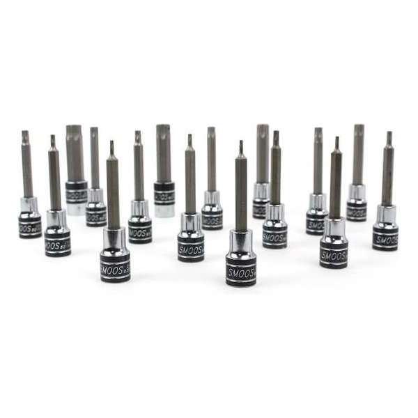 Smoos® 16-delige torx doppenset extra lang 1/2 opname