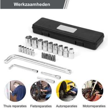 Tools PRO dopsleutelset - 27 onderdelen - Voor autoreparaties caravan vakantie vaderdag