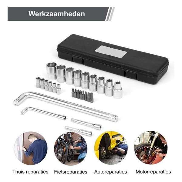 Tools PRO dopsleutelset - 27 onderdelen - Voor autoreparaties caravan vakantie vaderdag