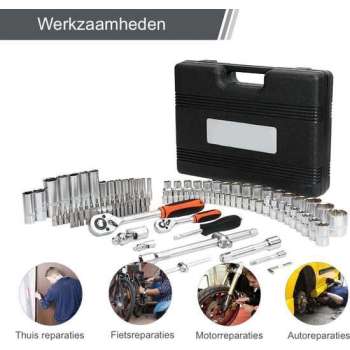 Tools PRO dopsleutelset - 108 onderdelen - voor autoreparaties caravan vakantie vaderdag