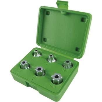 JBM Tools | SET VAN VERZEGELDE TORX-BITS MET EEN UITSPARING 1/2". 6-DELIG