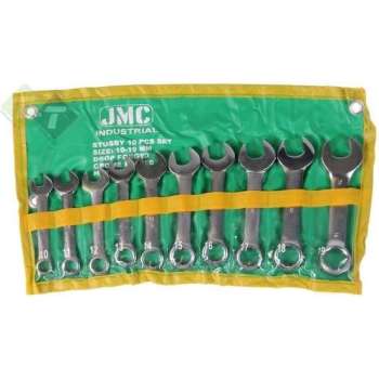 Steekringsleutel set stubby, 10 delig Metrisch, 10 tot 19 mm, JMC