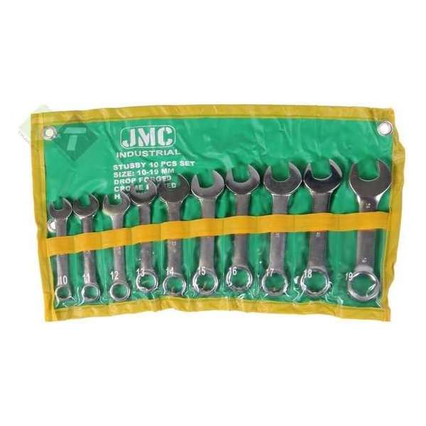 Steekringsleutel set stubby, 10 delig Metrisch, 10 tot 19 mm, JMC