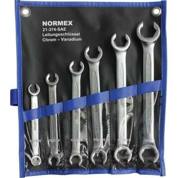 Remleidingsleutel set 6 delig 5/16" t/m 7/8" INCH / SAE / Engelse maten - Normex