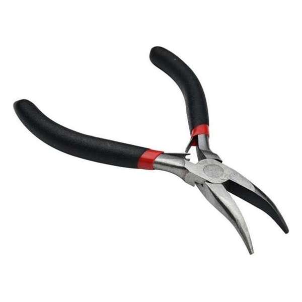 Fako Bijoux® - Gebogen Precisie Knijptang - Curved Nose Pliers - Sieraden Maken - Sieraden Tang - 12.5cm