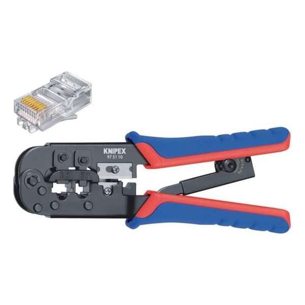 Knipex 975110 - Krimptang RJ11/12 (6pin 9.65mm) - RJ45 (8pin 11.68mm)