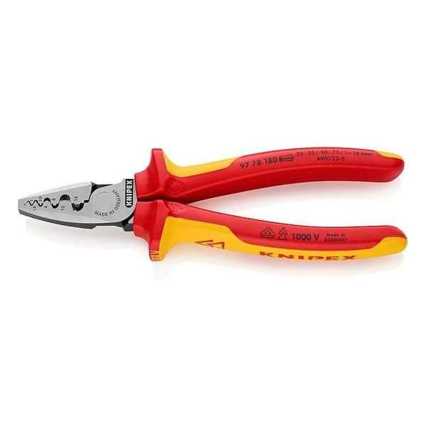 Knipex 97 78 180 Krimptang Adereindhulzen 0.25 tot 16 mm²