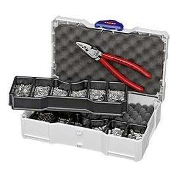 Knipex 97 90 05 Krimptang Adereindhulzen 0.25 tot 16 mm² Incl. Tanos mini-systainer, Incl. assortiment adereindhulzen