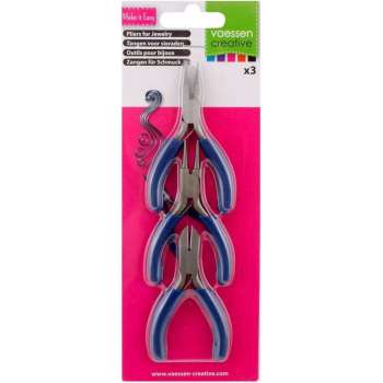 Vaessen Creative Tang - Basis sieradentangen set - 7,5 cm - 3st