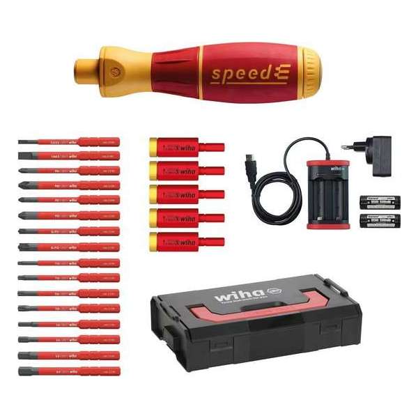 Wiha 590 T103 speedE schroevendraaier set 3 met slimBits in L-Boxx Mini - 25 delig - PH/PZ/Sleuf/Torx