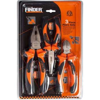 Finder Tools Geïsoleerde Tangen Set Oranje