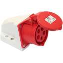 WandContactdoos CEE 400V opbouw 16A 4P+A IP44 rood