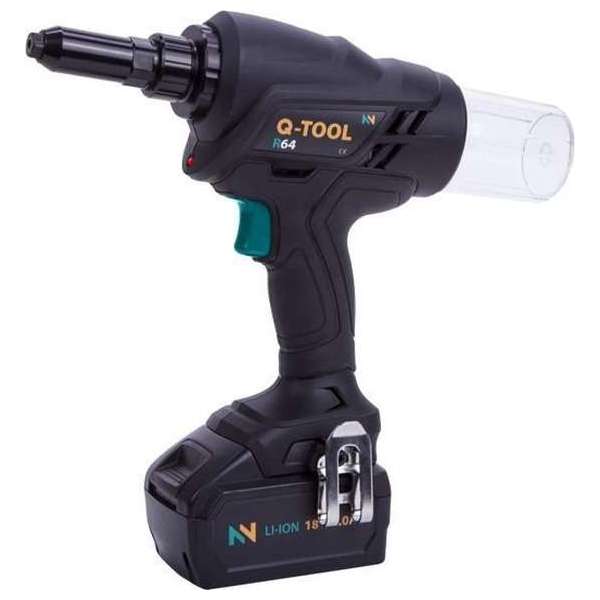 Popnageltang Q-Tool R64 18 Volt geschikt tot 6,4 mm. popnagels