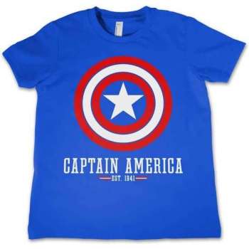 Marvel Captain America Kinder Tshirt -Kids tm 6 jaar- Comics - Logo Blauw