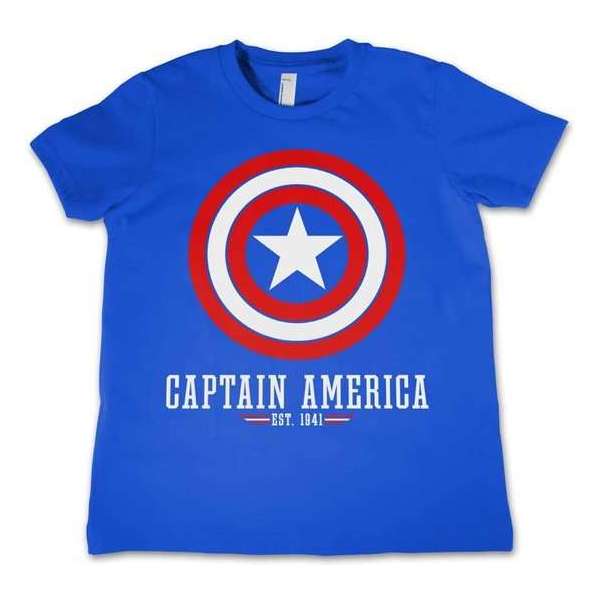 Marvel Captain America Kinder Tshirt -Kids tm 6 jaar- Comics - Logo Blauw