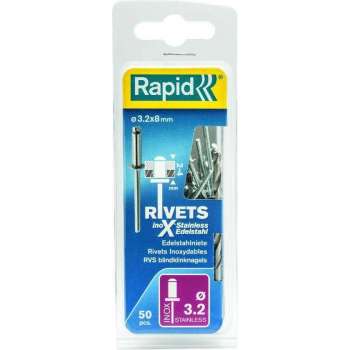 Rapid 5000393 Blindklinknagels incl. boor - RVS - 3,2x8mm (50st)