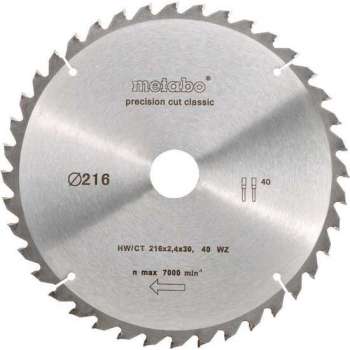 Metabo Cirkelzaagblad HW/CT 216x30mm 40 tands WZ