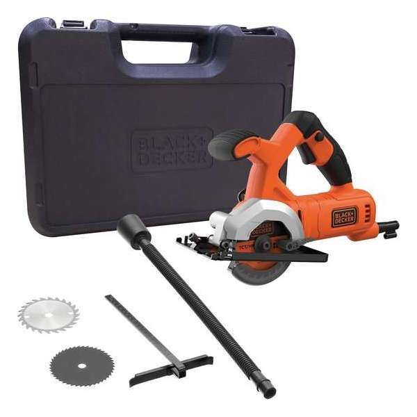 BLACK+DECKER BES510K-QW Mini cirkelzaag - 400W - 85mm zaagdiepte - incl. accessoires en koffer