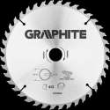 Graphite Circelzaagblad voor Hout 250mm, Asgat 30mm, Tanden 40, Dikte 3,2, Vulringen 16/20/25, TCT