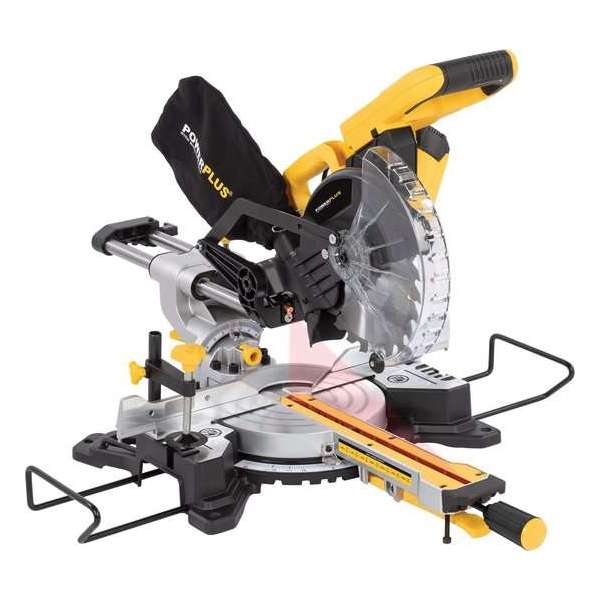 Powerplus POWX075720DB Afkort- Verstekzaag  – 1600 W - Ø210mm – Telescopisch uittrekbaar - Kap- en dubbele verstekfunctie