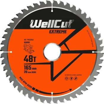 WC-P1652048 TCT-zaagblad Extreme | 165 mm x 48T x 20 mm | Geschikt voor SP6000, DWS520, DCS520, GKT55