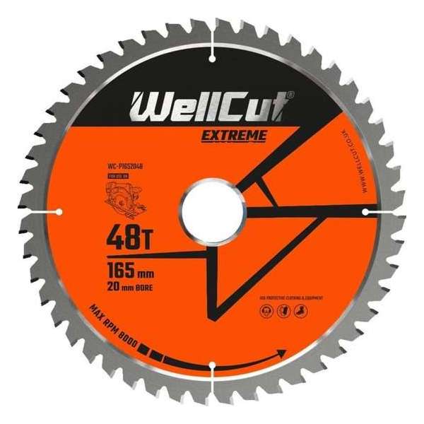 WC-P1652048 TCT-zaagblad Extreme | 165 mm x 48T x 20 mm | Geschikt voor SP6000, DWS520, DCS520, GKT55