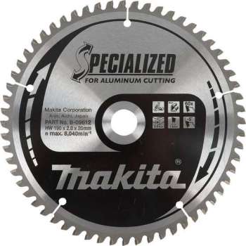 Makita B-09612 Specialized Cirkelzaagblad - 190 x 20 x 60T - Aluminium / Trespa / Kunststof