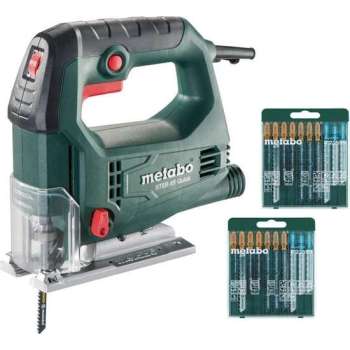 Metabo STEB 65 QUICK SET Decoupeerzaag incl. 20 zaagbladen in koffer - 450W - D-greep - variabel