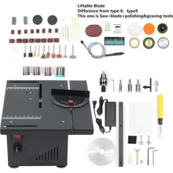 Multifunctionele Elektrische Tafelzaag Mini-Desktopcirkelzaag Met Instelbare Snelheid Voor Hout Kunststof Acryl Snijden Type10