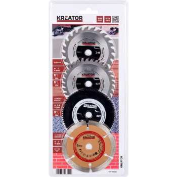 Kreator KRT090101 Set van 4 cirkelzaagbladen voor mini-cirkelzaag - Ø89 mm