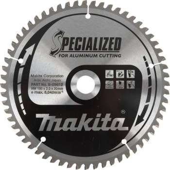 Makita B-40294 Specialized Cirkelzaagblad - 136 x 20 x 50T - Aluminium / Trespa / Kunststof