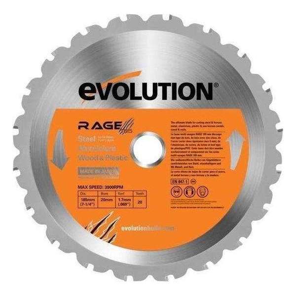 EVOLUTION - Evolution Rage multifunctioneel zaagblad 185 mm - DIA 185 MM - 20 T