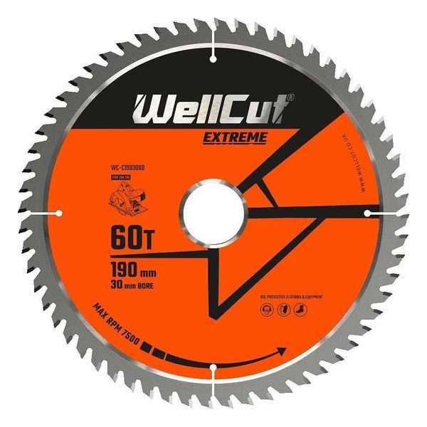 WC-C1903060 TCT-zaagblad Extreme | 190 mm x 60T x 30 mm | Geschikt voor HS7100, DW62, DWE576, GKS190