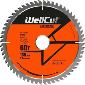 WC-P1652060 TCT-zaagblad Extreme | 165 mm x 60T x 20 mm | Geschikt voor SP6000, DWS520, DCS520, GKT55