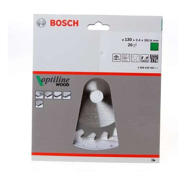 Bosch - Cirkelzaagblad Optiline Wood 130 x 20/16 x 2,4 mm, 20