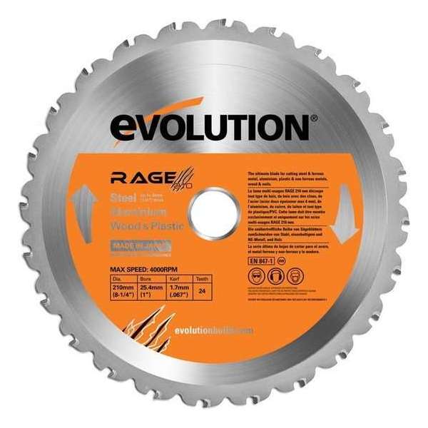 EVOLUTION - Evolution Rage multifunctioneel zaagblad 210 mm - DIA 210 MM - 24 T